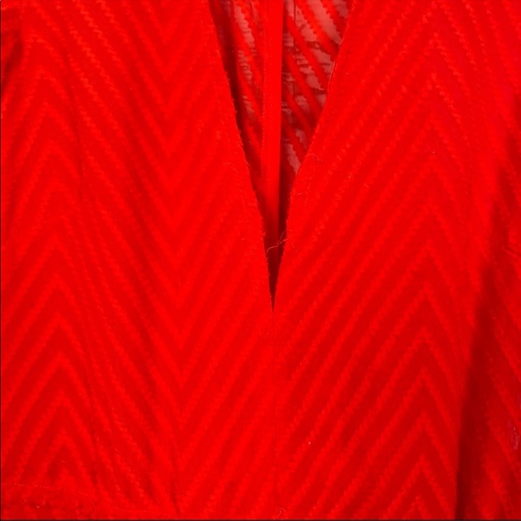 H&M Katy Perry holiday Red Chiffon Maxi Dress - Picture 4 of 16